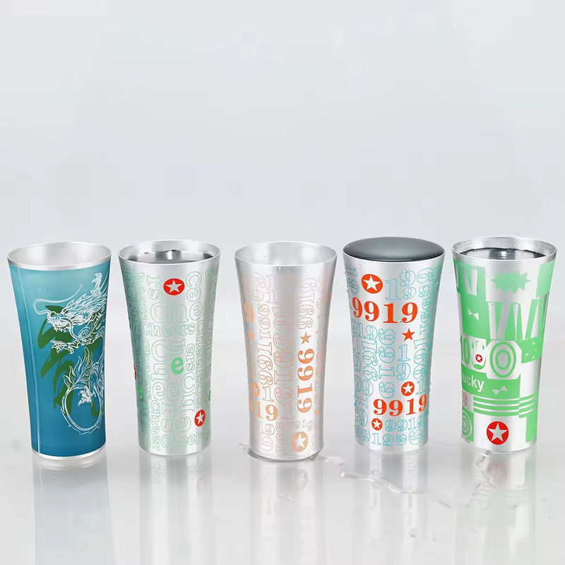 Taza de cerveza de aluminio que cambia de color frío Taza de cerveza de aluminio que cambia de color frío