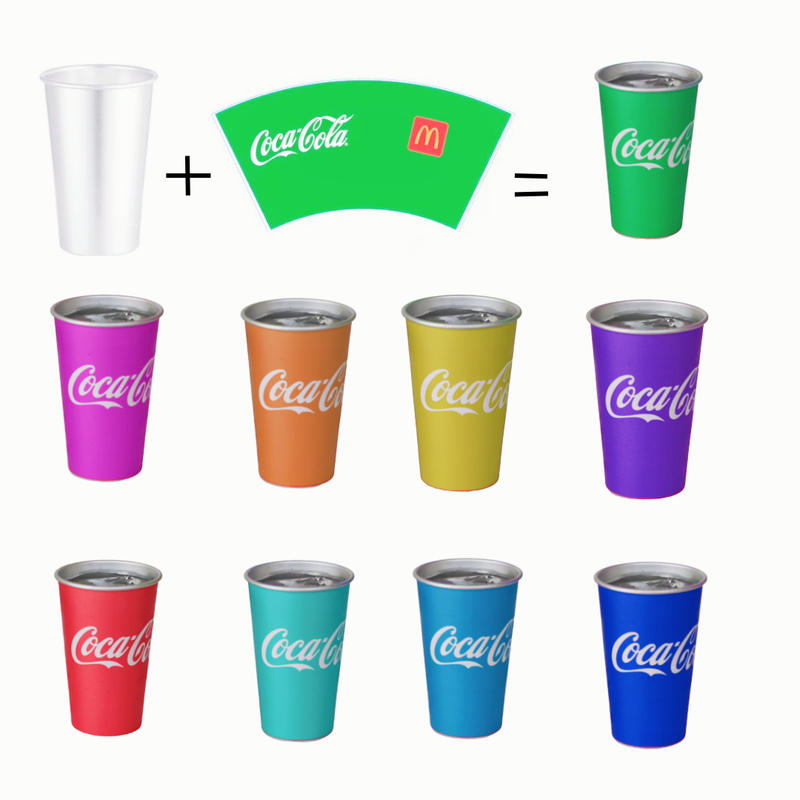 Vaso de fiesta reutilizable de aluminio que cambia de color de 470 ml