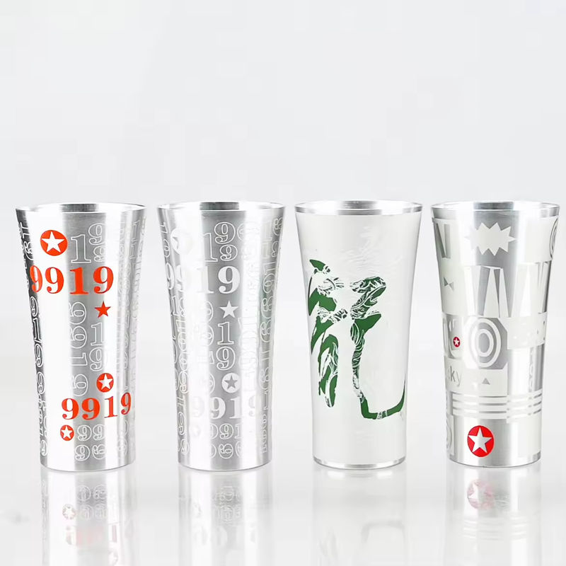 Taza de cerveza de aluminio que cambia de color frío