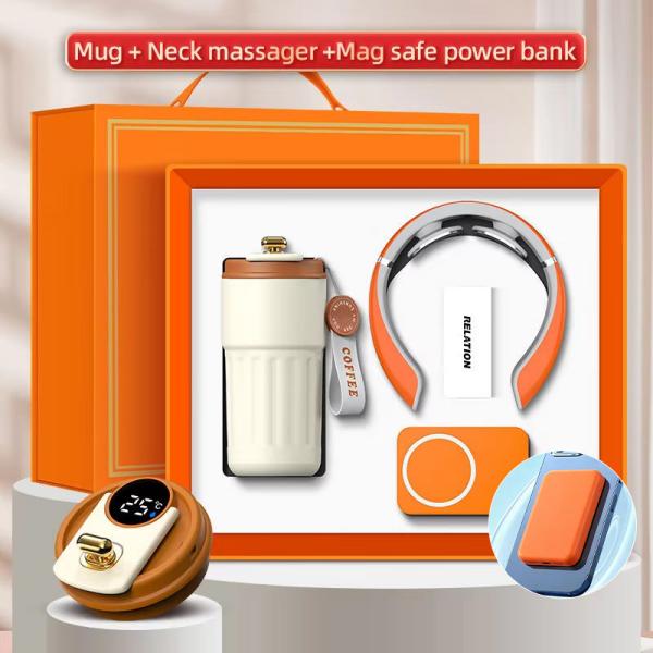 Banco de energía personalizado del Massager de la taza de la caja de regalo del logotipo 3 en 1