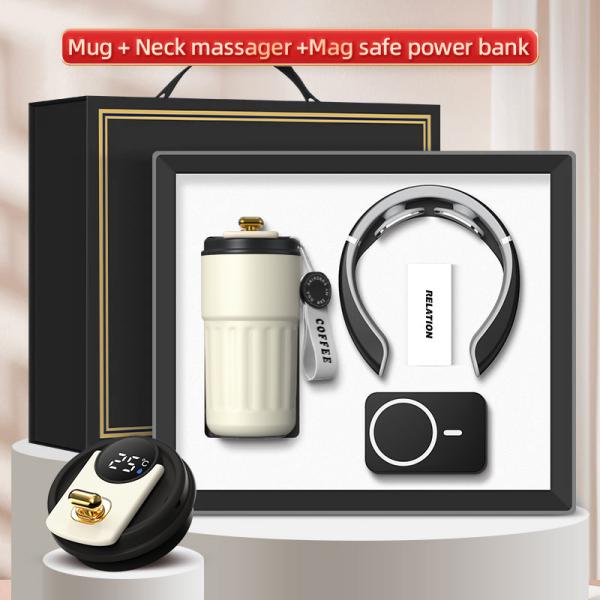 Banco de energía personalizado del Massager de la taza de la caja de regalo del logotipo 3 en 1