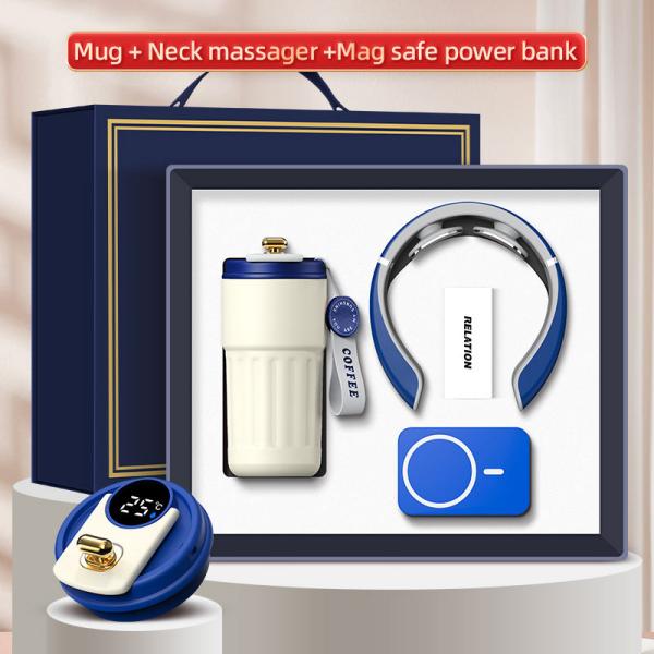 Banco de energía personalizado del Massager de la taza de la caja de regalo del logotipo 3 en 1