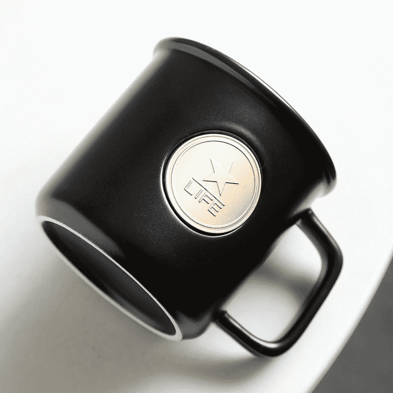 Taza de café de cerámica con tapa y cuchara Star LIFE