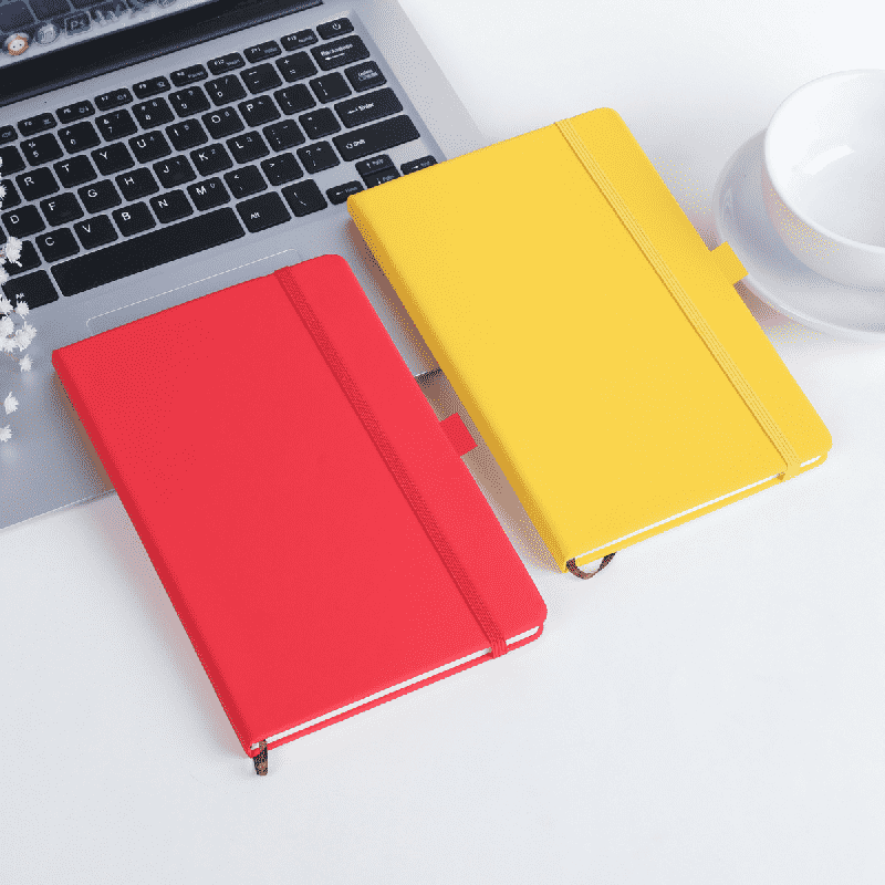Cuaderno de negocios con banda elástica de cuero PU A5 con logotipo personalizado