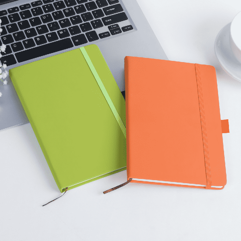 Cuaderno de negocios con banda elástica de cuero PU A5 con logotipo personalizado