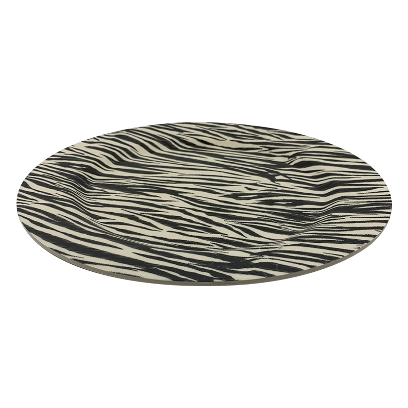 Plato de fibra de bambú con estampado de cebra