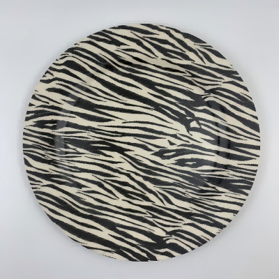 Plato de fibra de bambú con estampado de cebra