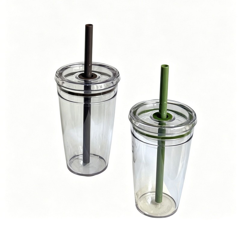 Vaso de paja de PC transparente