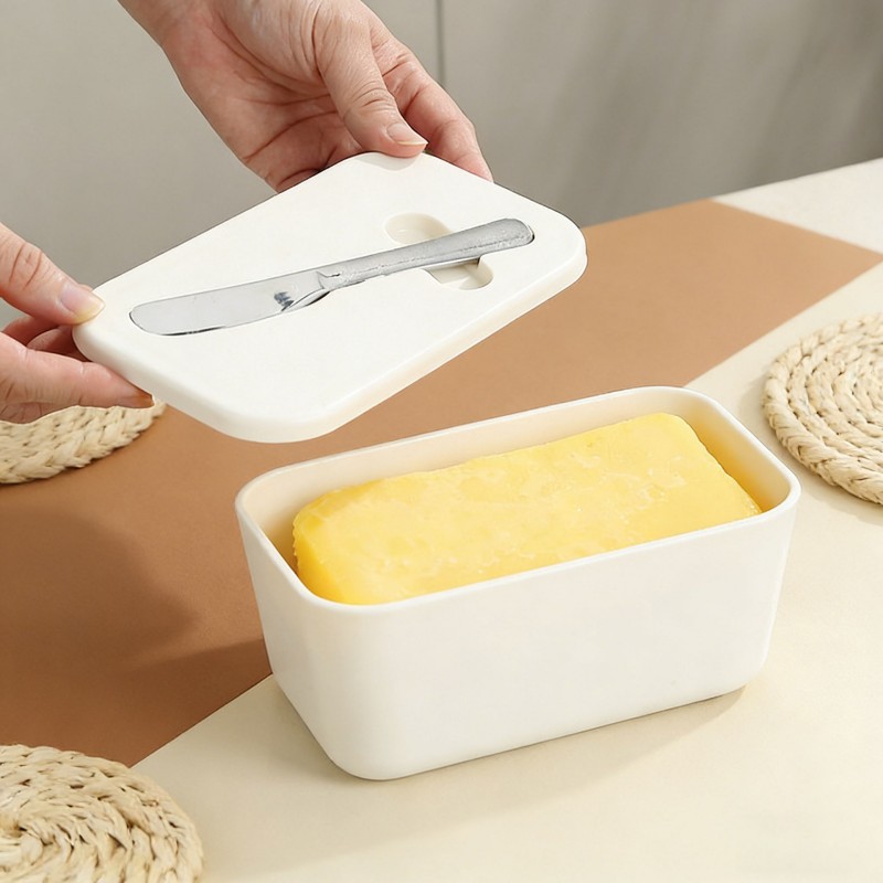 Mantequera con tapa y esparcidor