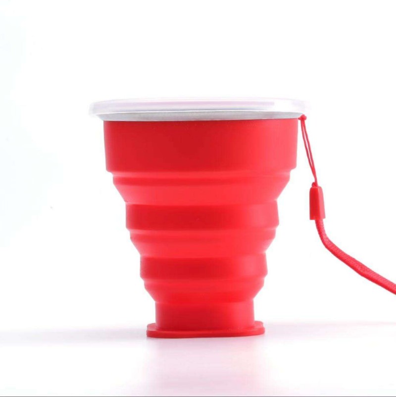 Taza de viaje de silicona plegable portátil