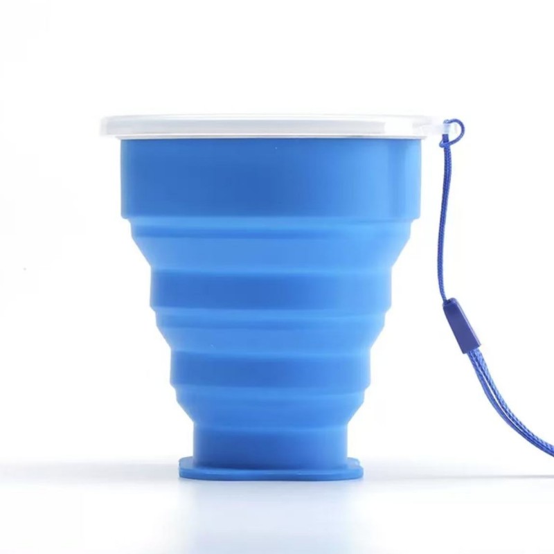 Taza de viaje de silicona plegable portátil