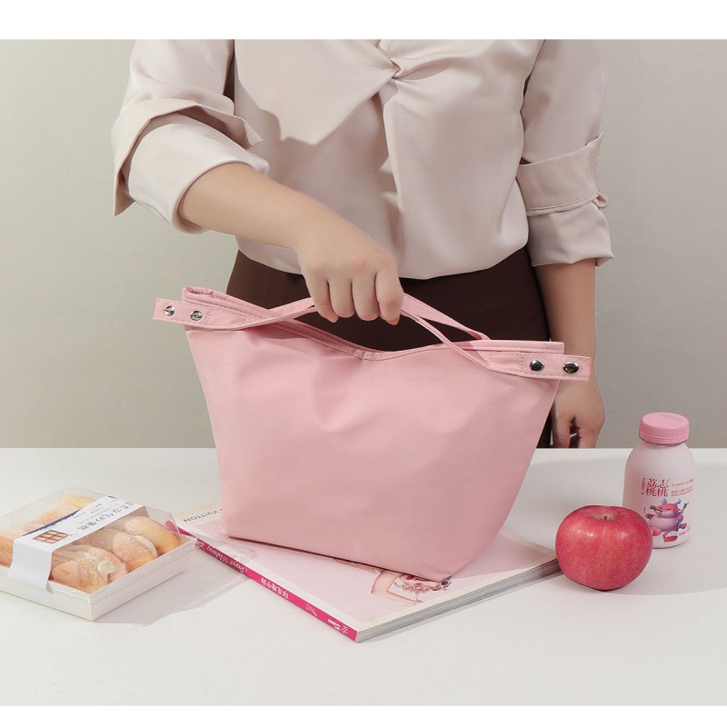 Bolsa de almuerzo de nailon plegable con logotipo personalizado