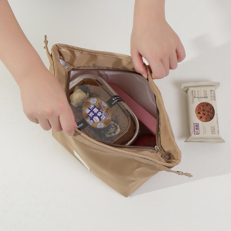 Bolsa de almuerzo de nailon plegable con logotipo personalizado Bolsa de almuerzo de nailon plegable con logotipo personalizado