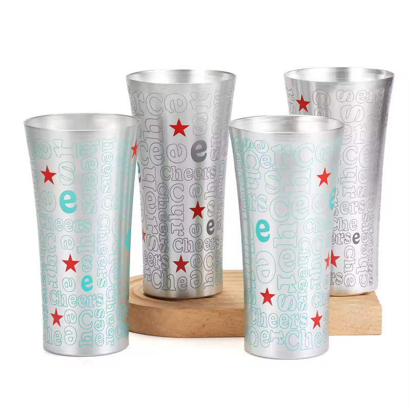 Taza de cerveza de aluminio que cambia de color frío