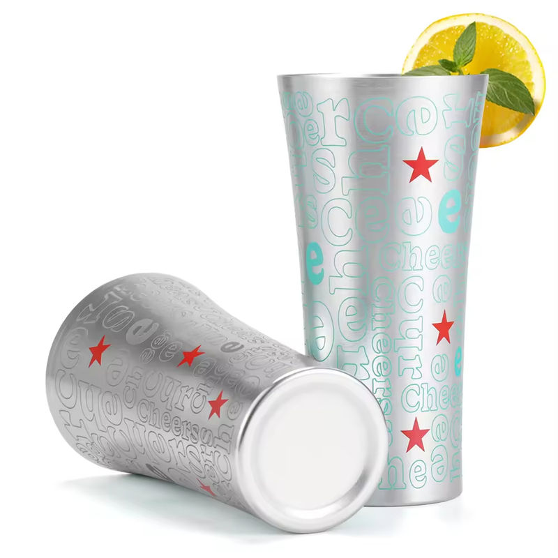 Taza de cerveza de aluminio que cambia de color frío