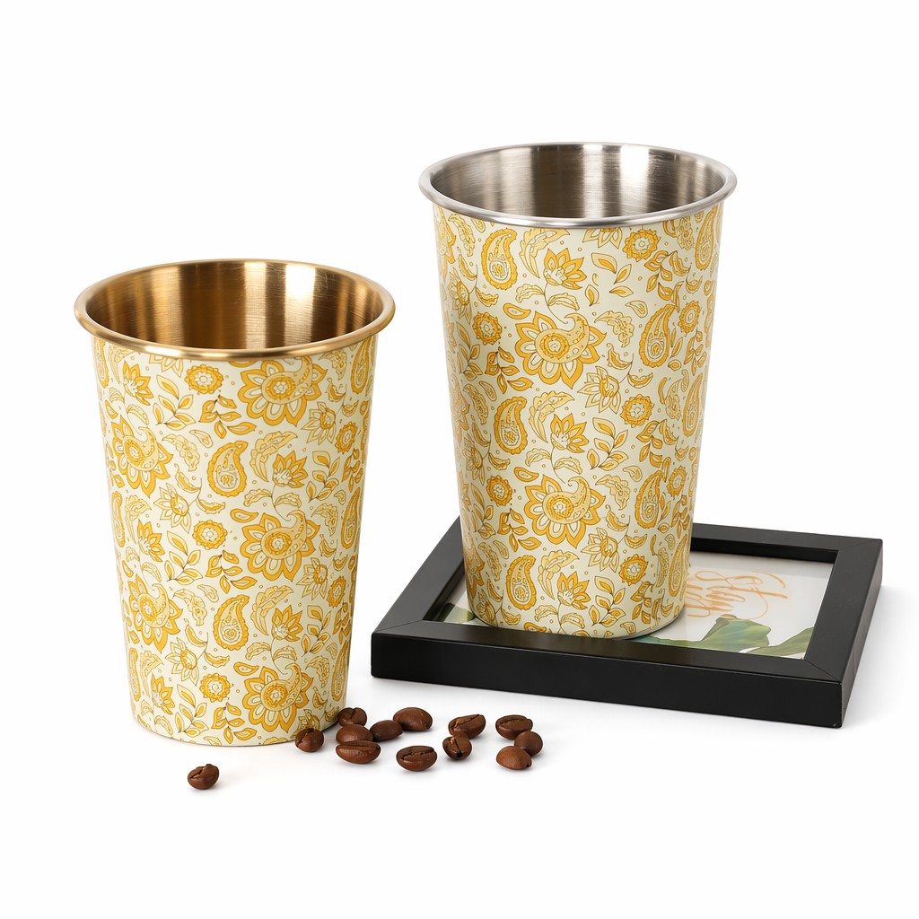 Vaso de acero inoxidable Boho Paisley
