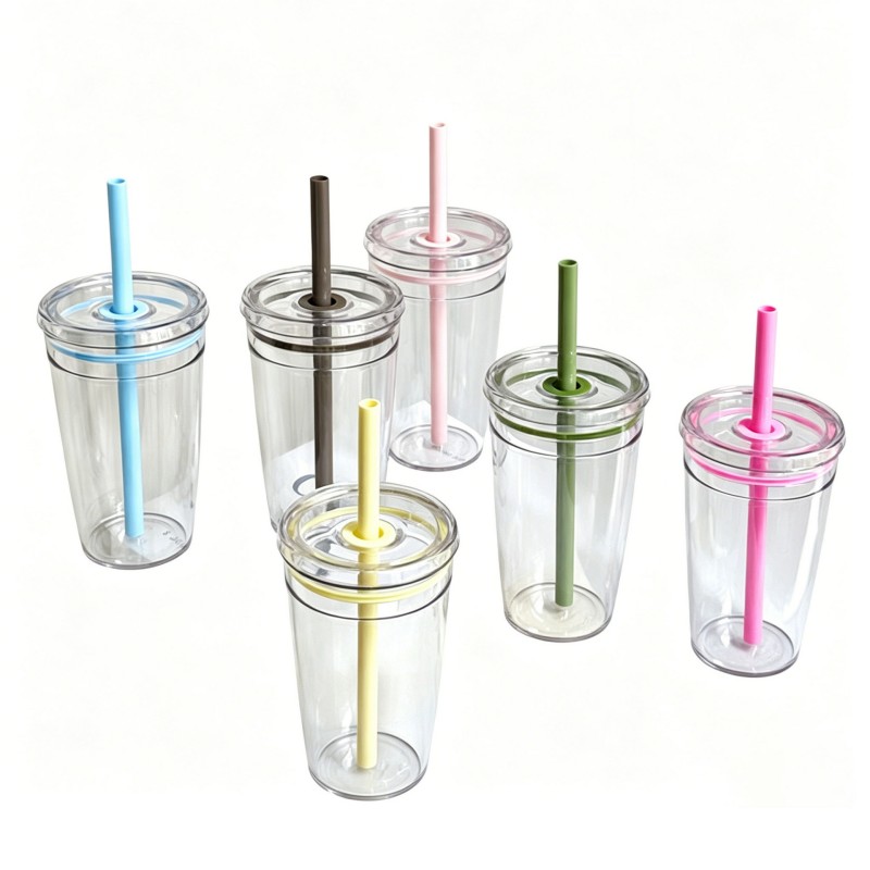 Vaso de paja de PC transparente