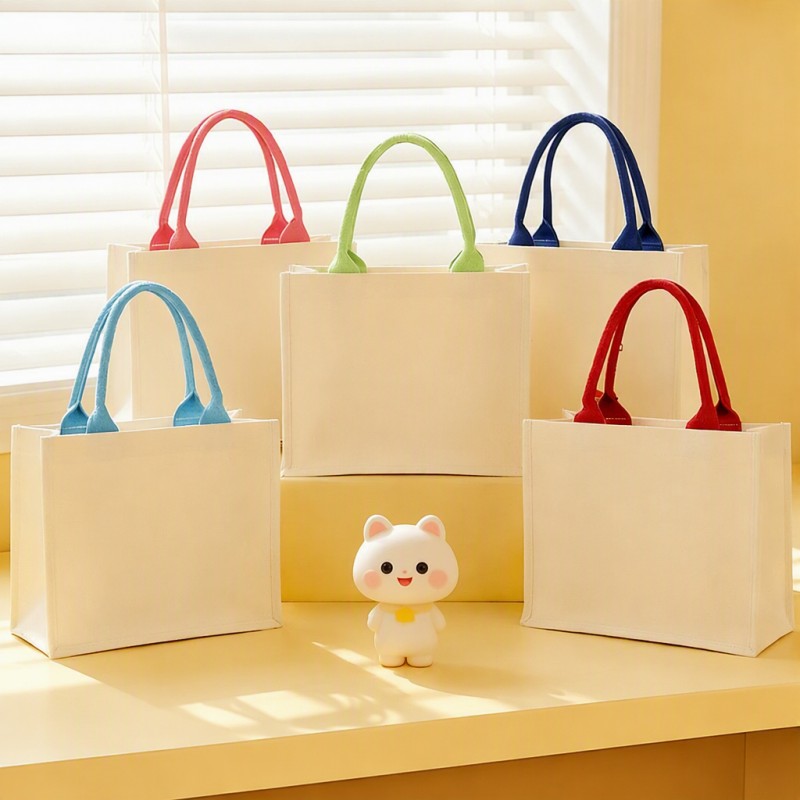 Bolsa de regalo personalizada de lona con asa en contraste