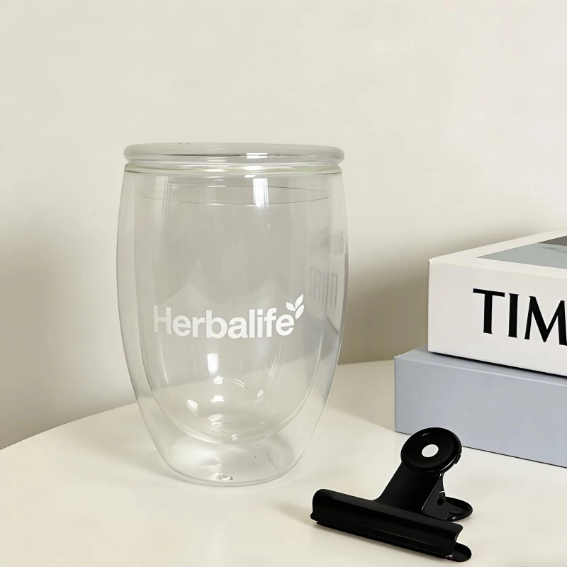 Coctelera nutricional de vidrio de doble pared personalizada