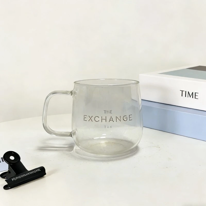 Tazas de vidrio con forma de huevo personalizadas con asas