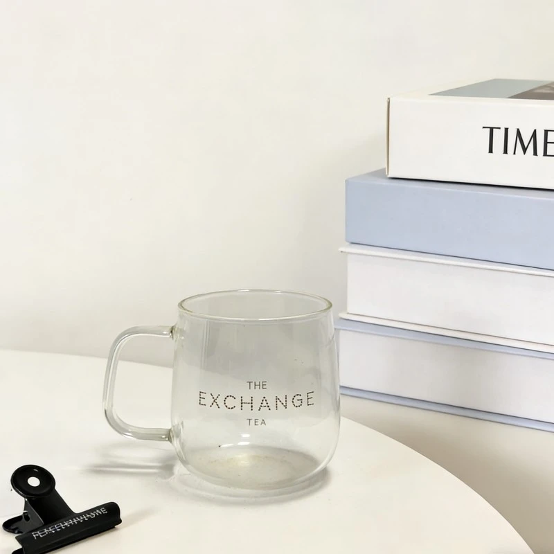 Tazas de vidrio con forma de huevo personalizadas con asas