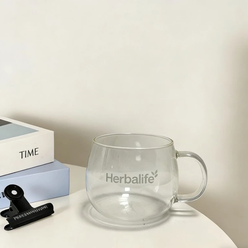 Tazas de vidrio con forma de huevo personalizadas con asas