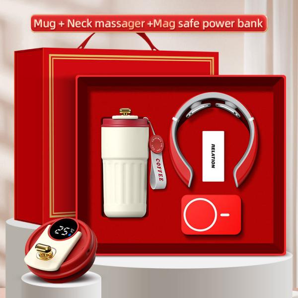 Banco de energía personalizado del Massager de la taza de la caja de regalo del logotipo 3 en 1