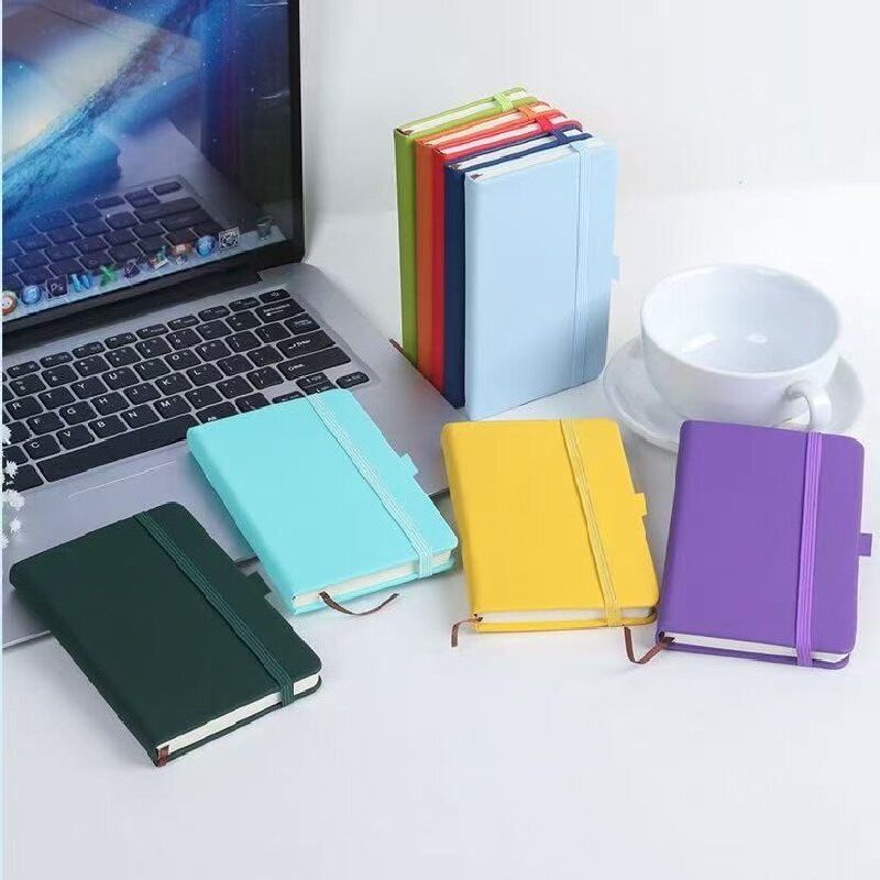 Cuaderno de negocios con banda elástica de cuero PU A5 con logotipo personalizado