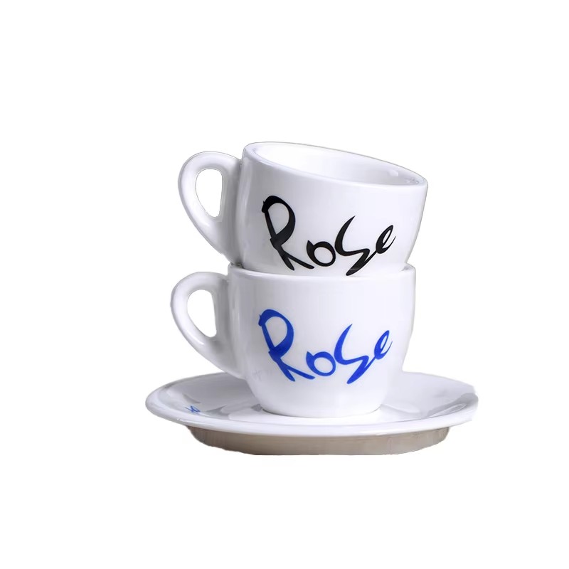 Platillo de taza de café expreso de porcelana impresa para regalo de café