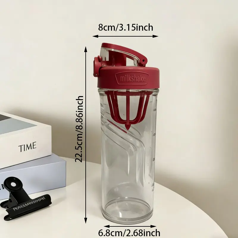 Botella de agua de plástico transparente con cuello recto