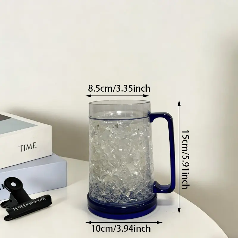 Jarra de cerveza de plástico de hielo sintético de doble pared Jarra de cerveza de plástico de hielo sintético de doble pared