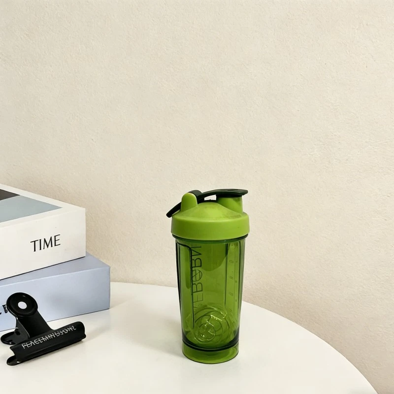 Botella de agua para agitar proteínas transparente Fitness