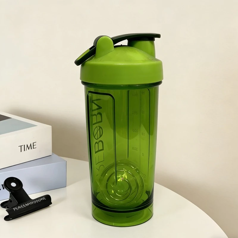 Botella de agua para agitar proteínas transparente Fitness