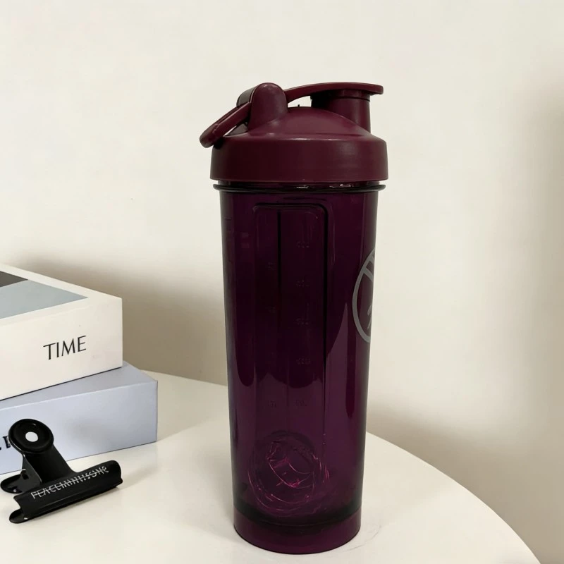 Botella de agua para agitar proteínas transparente Fitness