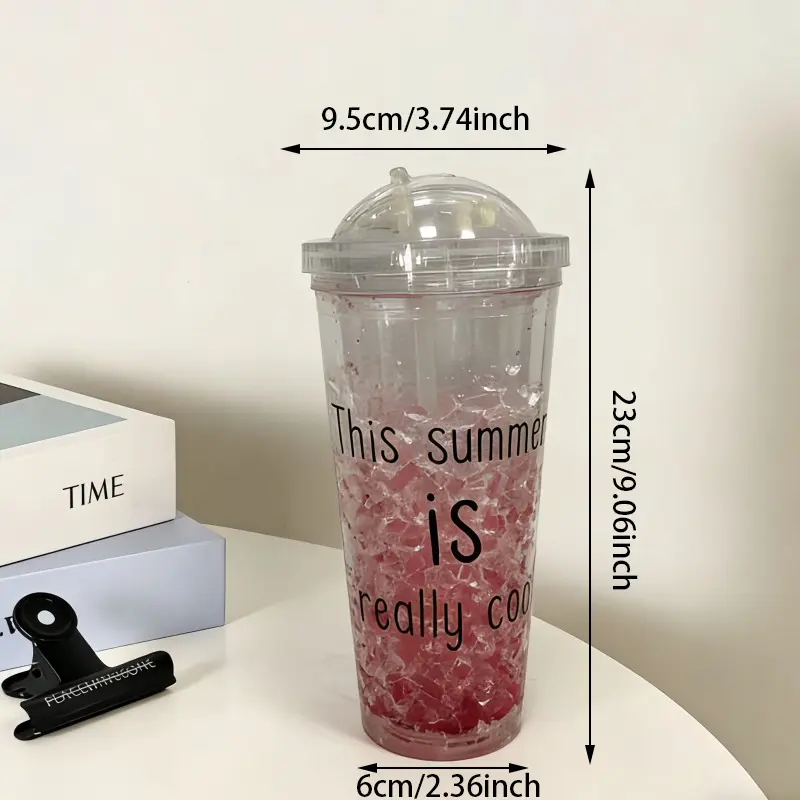 Divertidos vasos de plástico para bebidas frías de doble pared