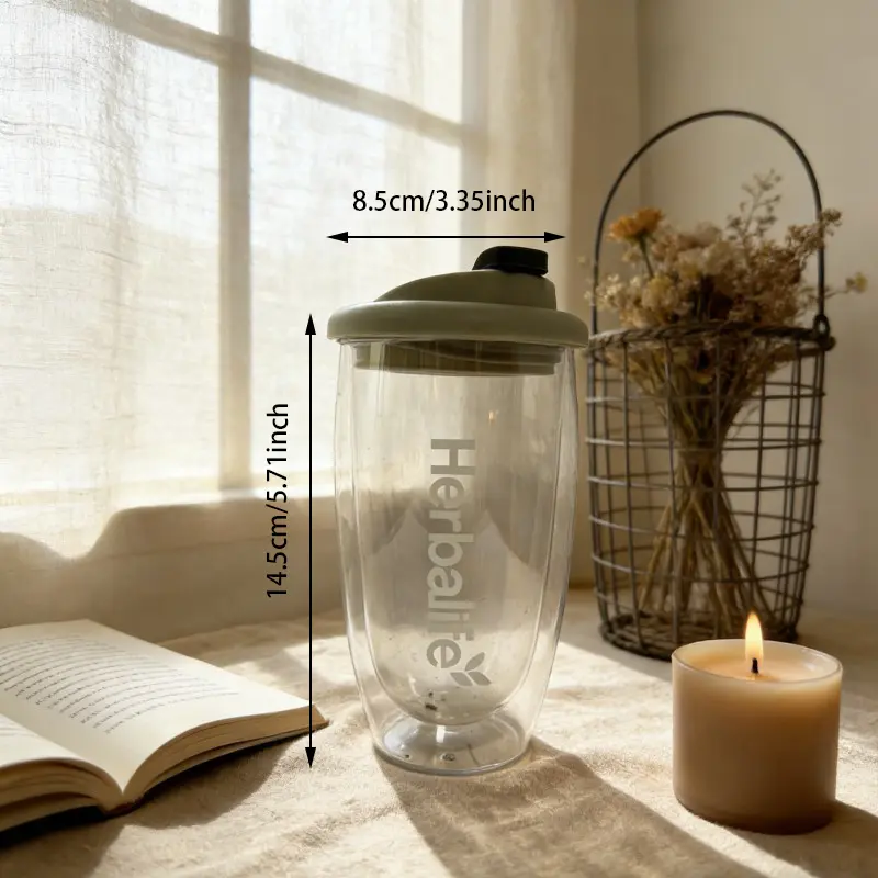 Custom Double Wall Glass Nutrition Shaker Custom Double Wall Glass Nutrition Shaker