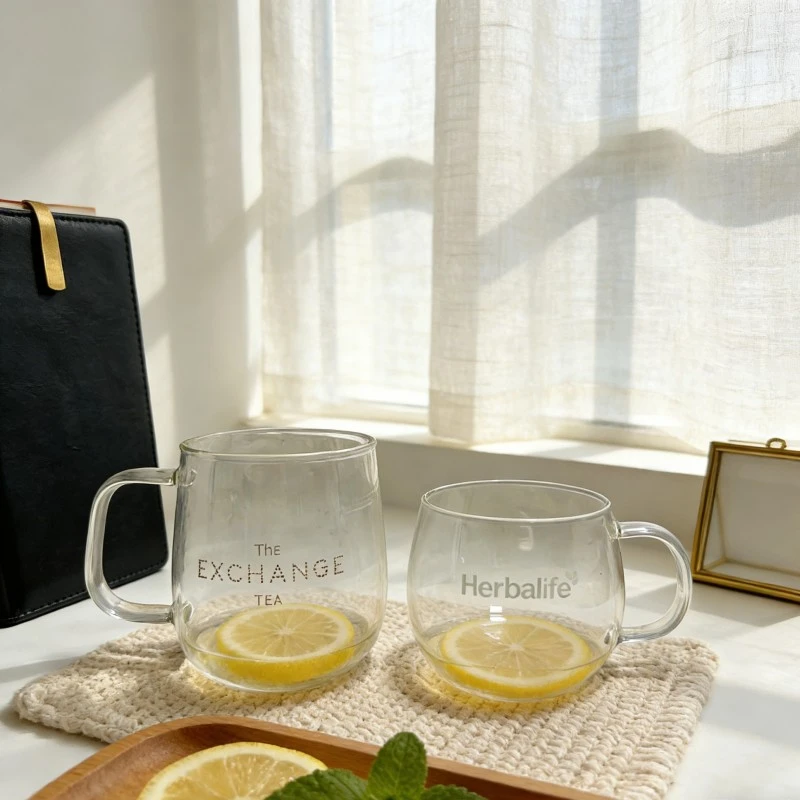 Custom Egg Shaped Glass Mugs With Handles