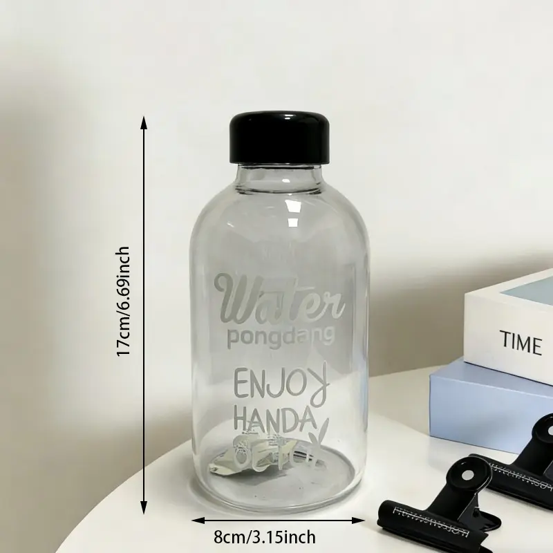 Wide Mouth Clear Glass Water Bottle