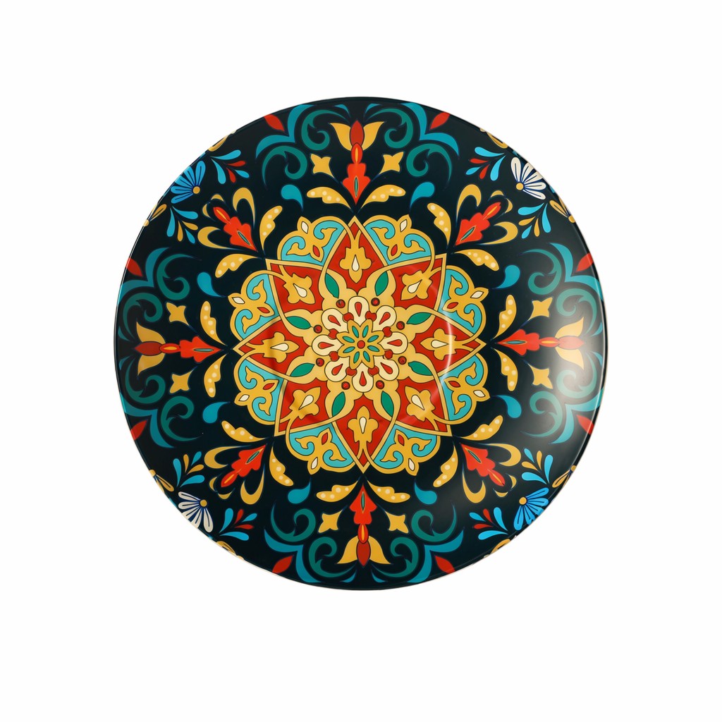 Taza de café de cerámica floral con platillo