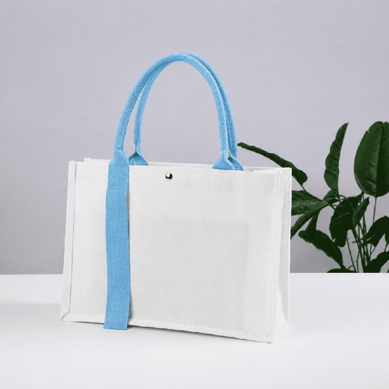 Bolsa de regalo personalizada de lona con asa en contraste Bolsa de regalo personalizada de lona con asa en contraste