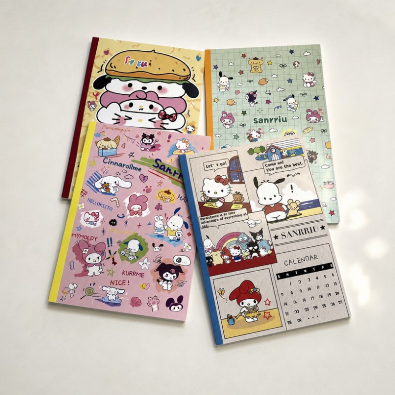 Cuaderno de diario A5 de tapa dura con grafiti de dibujos animados lindo