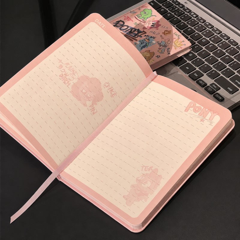Cuaderno de diario A5 de tapa dura con grafiti de dibujos animados lindo