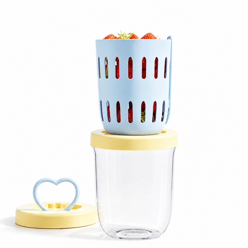 Taza de ensalada escurridora de doble capa