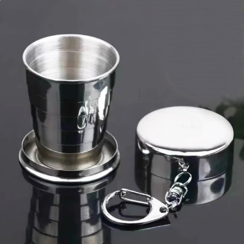 Taza de viaje portátil plegable de acero inoxidable Taza de viaje portátil plegable de acero inoxidable