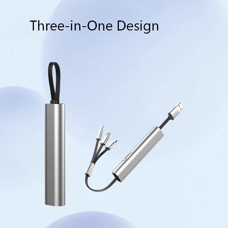 Cable de carga multiusb retráctil 3 en 1