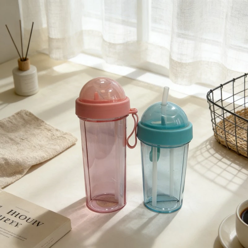 Vaso de plástico de doble bebida separado de una sola capa