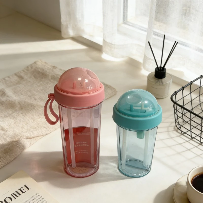 Vaso de plástico de doble bebida separado de una sola capa