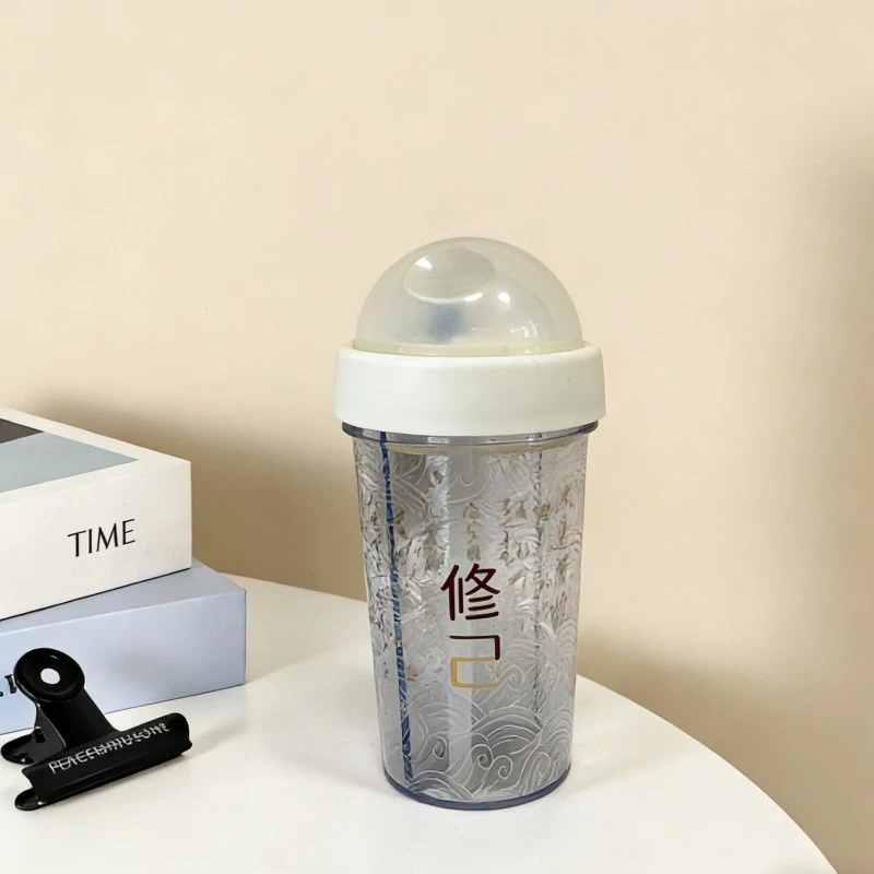 Vaso de plástico de doble bebida separado de una sola capa