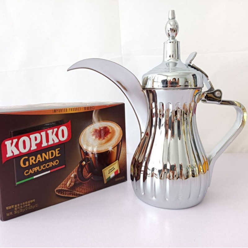 Olla árabe Dallah de acero inoxidable, servidor de té y café de Oriente Medio Olla árabe Dallah de acero inoxidable, servidor de té y café de Oriente Medio
