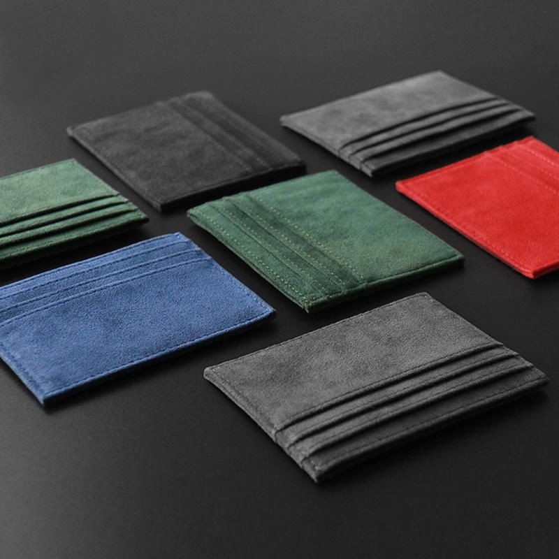 Tarjetero de ante Cartera delgada para tarjetas de crédito